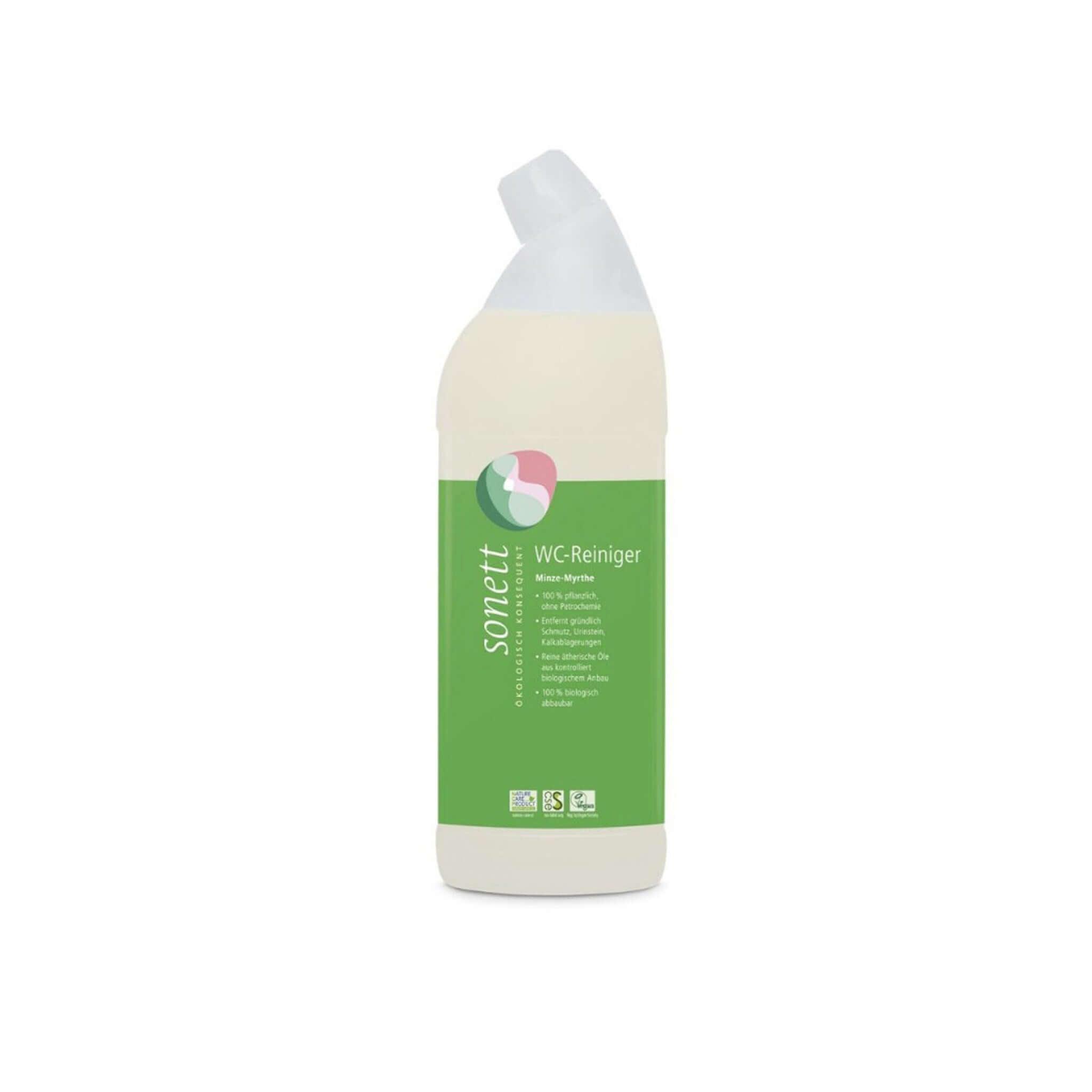 Sonett WC čistič máta a myrta 750 ml, účinně odstraňuje vodní kámen a organické nečistoty s přírodními oleji.
