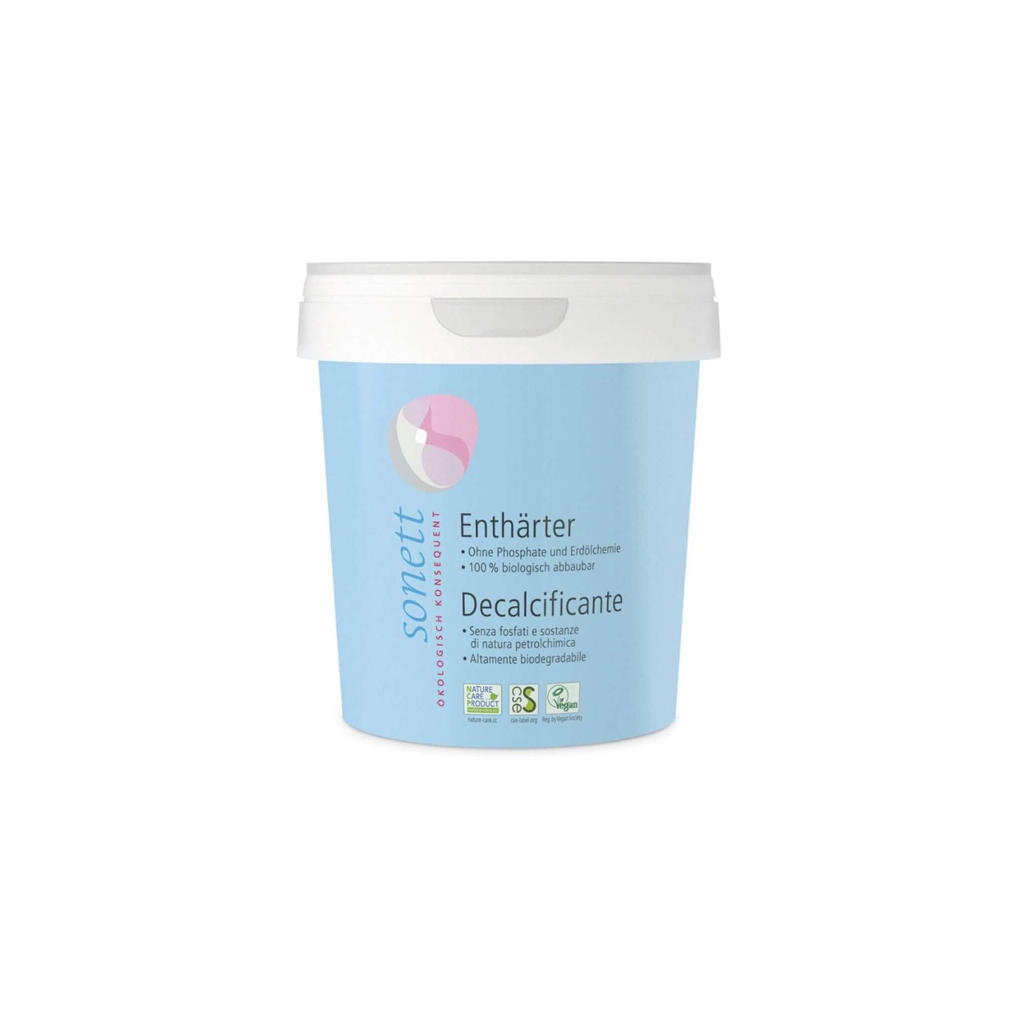 Sonett změkčovač vody 500 g pro efektivní praní v tvrdé vodě, zlepšuje účinnost mýdla a pracích prostředků.