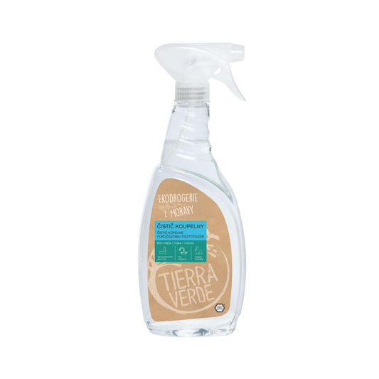 Tierra Verde čistič koupelny s bio mátovou silicí 750 ml pro přírodní údržbu koupelen a hygienu.