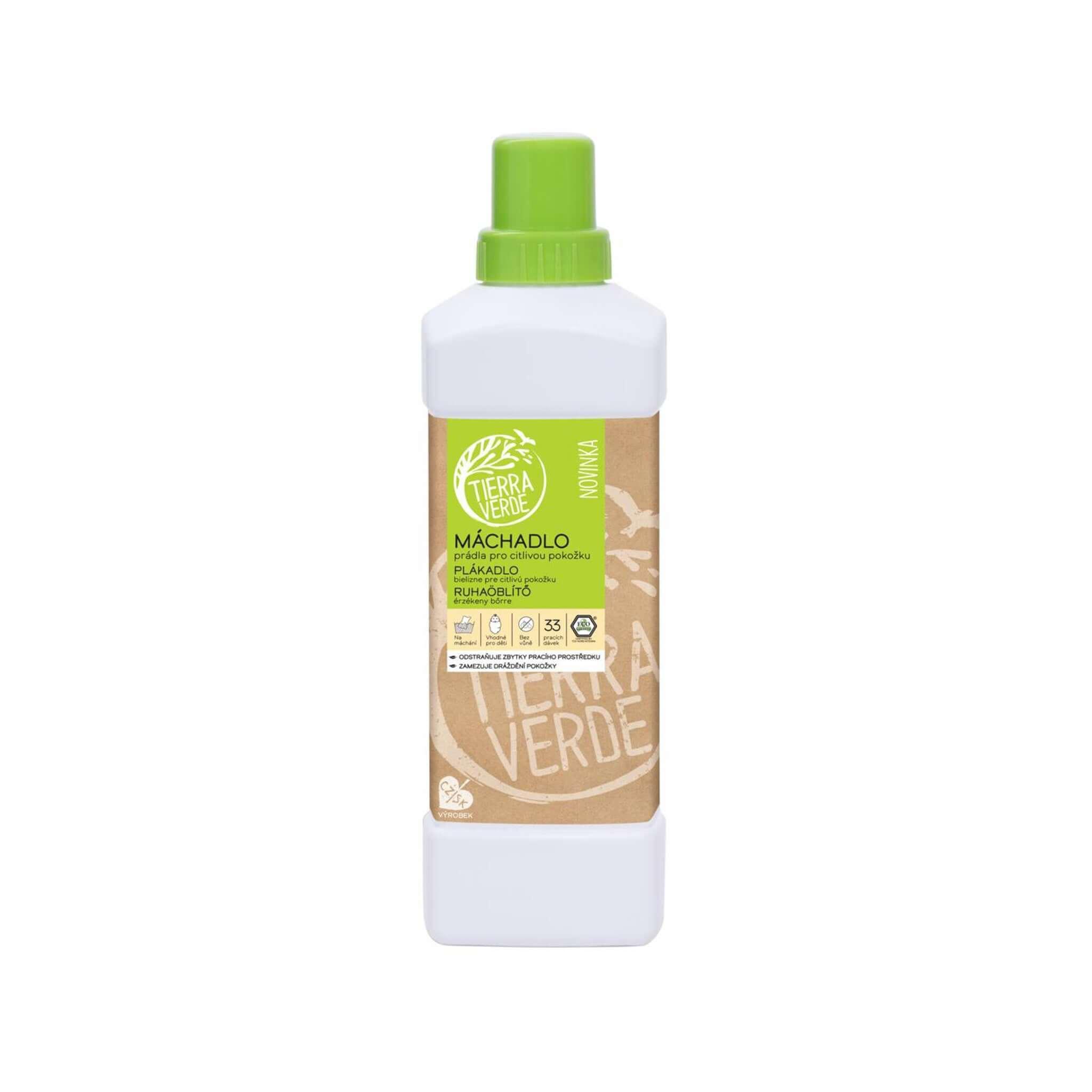 Máchadlo prádla Tierra Verde pro citlivou pokožku, ideální na odstraňování zbytků pracího prostředku.