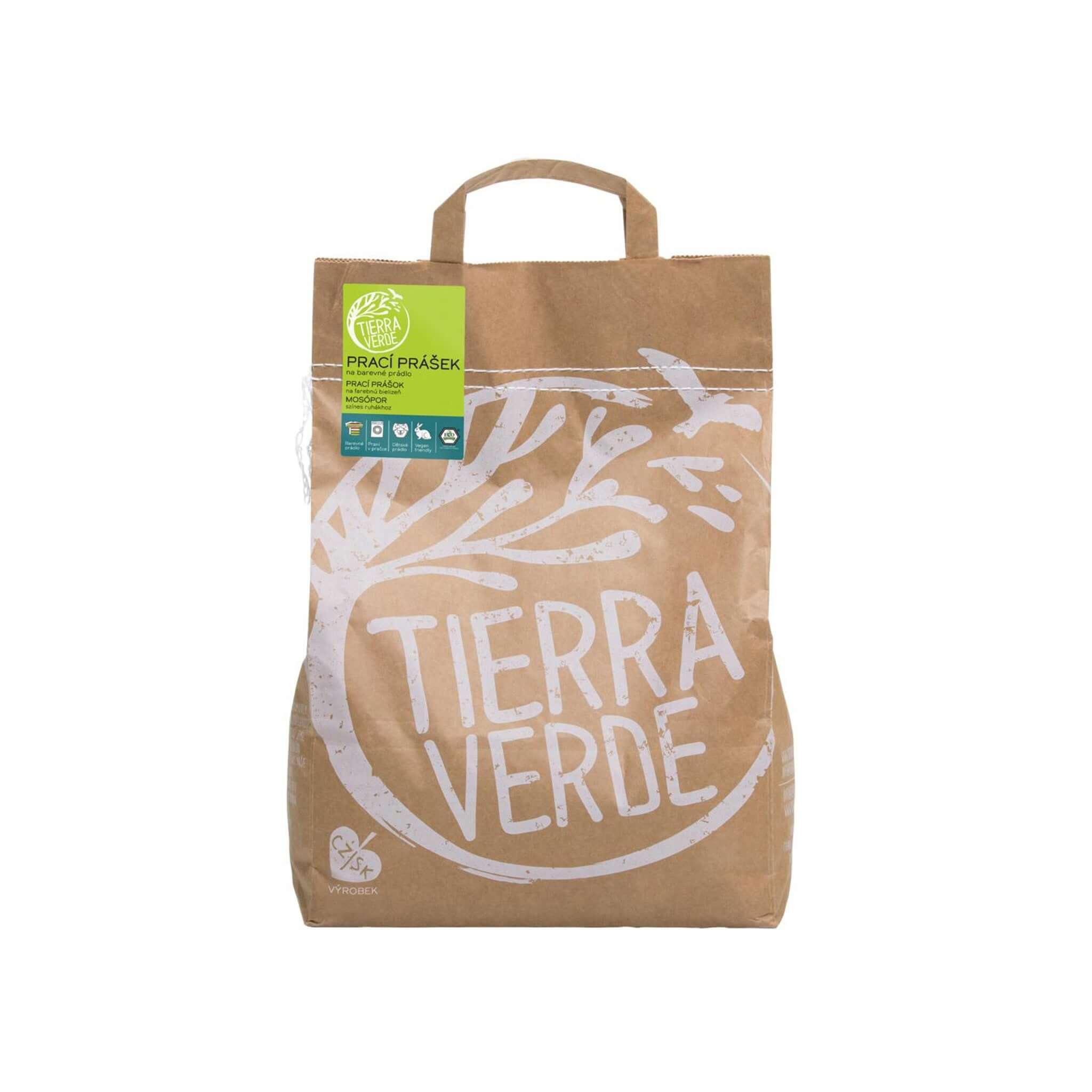 Tierra Verde prací prášek v ekologickém obalu, ideální pro alergiky a ekzematiky, bez parfemace.