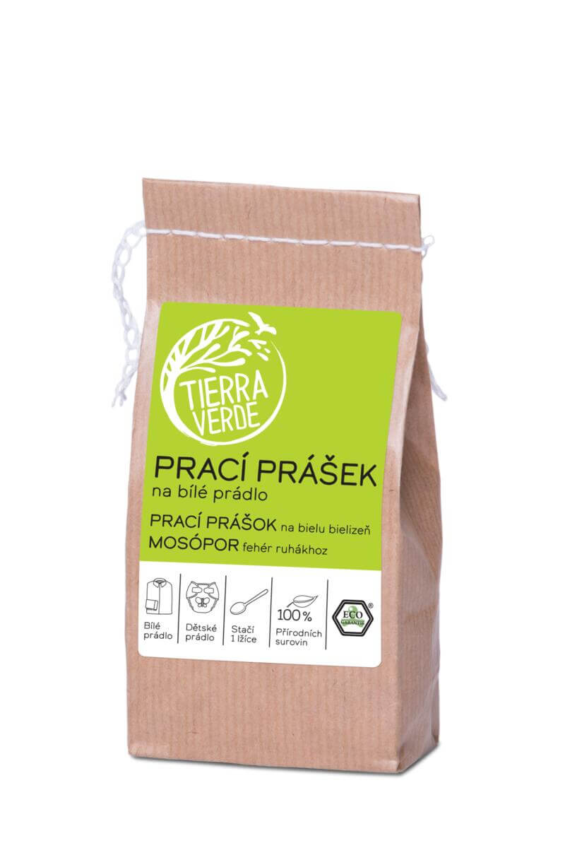Tierra Verde Prací prášek na bílé prádlo bez parfemace - EkzemFree.cz