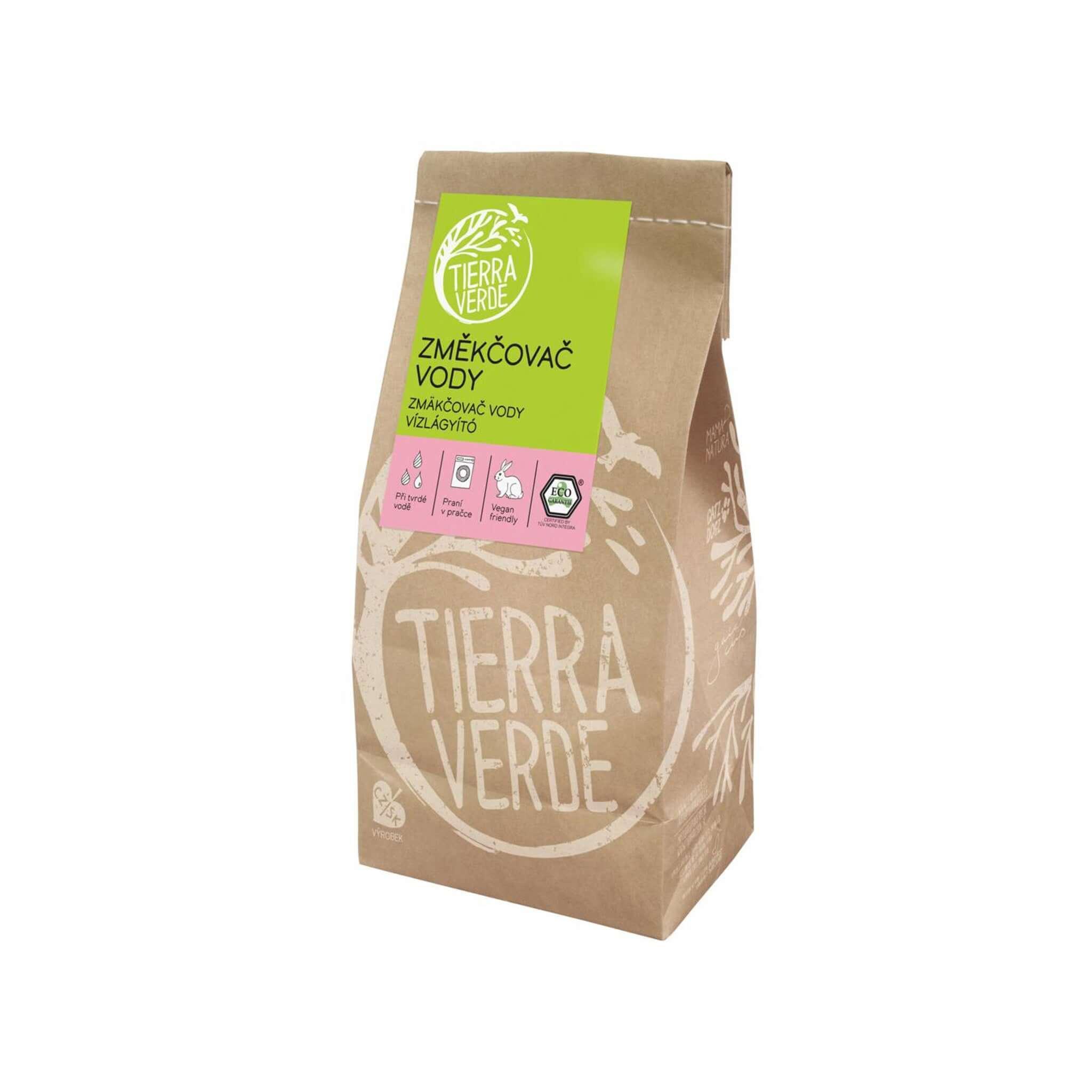 Změkčovač vody Tierra Verde pro efektivnější praní a prevenci šednutí prádla.