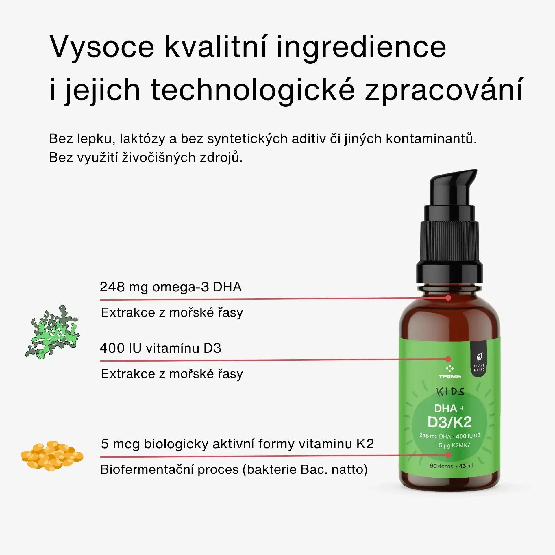 Trime Dětské Omega 3 + vitamín D3/K2 (43ml) - Ekzemfree.cz