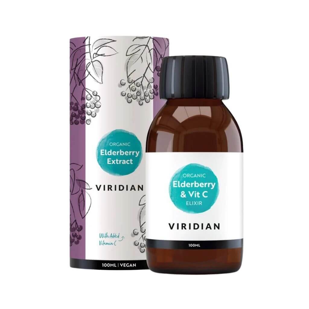 BIO extrakt z bezinky Viridian 100 ml s vitamínem C - přírodní elixír pro zdraví rodiny