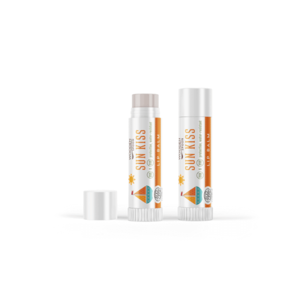 Balzám na rty SUN KISS od Wooden Spoon, ochrana před sluncem, přírodní, vhodný i pro děti, 4.3 ml.